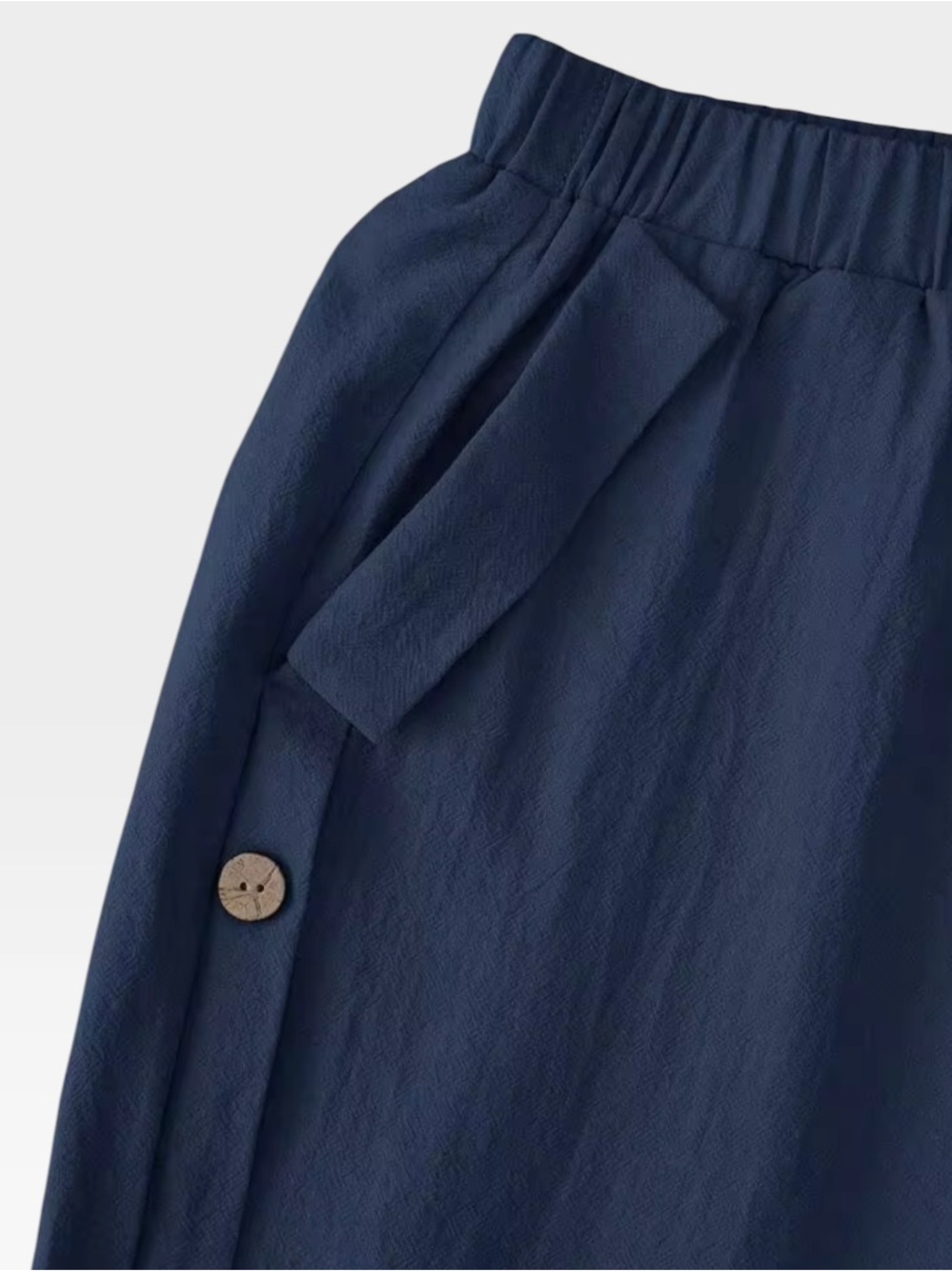 EMERY ROSE Navy Button Side Pant - Picture 5 of 6